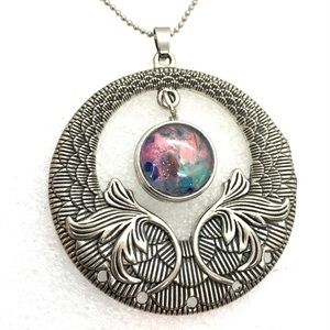 Vintage hoop Necklace Handmade 20mm snap SN20